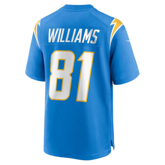 LA.Chargers #81 Mike Williams Powder Blue Team Game Stitched American Football Jerseys - Main View