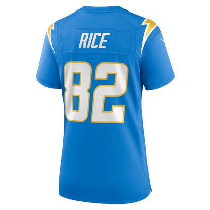 LA.Chargers #82 Brenden Rice Game Jersey - Powder Blue American Football Jerseys - Main View
