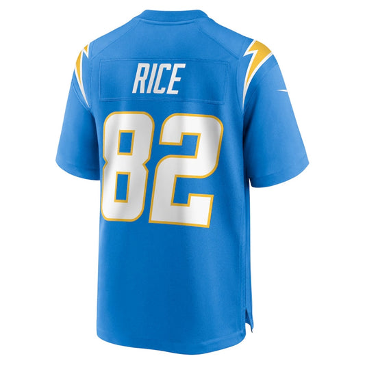 LA.Chargers #82 Brenden Rice Team Game Jersey - Powder Blue American Football Jerseys - Main View