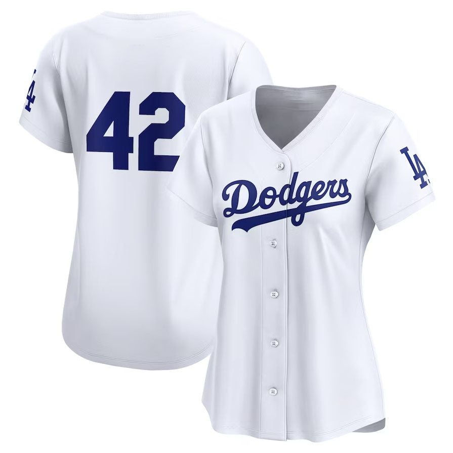 Los Angeles Dodgers 2024 #42 Jackie Robinson Day Home Limited Jersey – White Stitches Baseball Jerseys - Main View