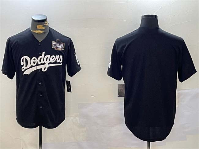 Los Angeles Dodgers #34 Toro Valenzuela Black Mexico 2024 World Series With No. 34 Patch Cool Base Stitched Baseball Jersey - Main View