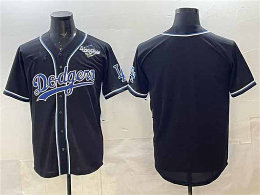 Los Angeles Dodgers Blank Black Fashion 2025 World Series Cool Base Stitched Baseball Jersey - Main View