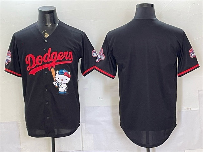 Los Angeles Dodgers Blank Black Hello Kitty Night 2025 World Series Champions Patch Stitched Jersey - Main View