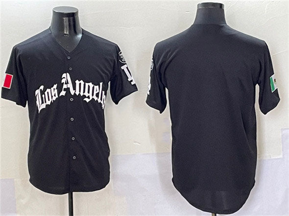 Los Angeles Dodgers Blank Black Mexico 2025 LA Gothic Style With Fernando Patch Vapor Premier Limited Stitched Baseball Jersey - Main View
