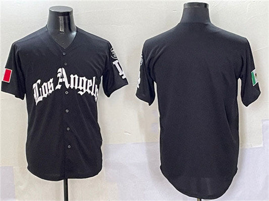 Los Angeles Dodgers Blank Black Mexico 2025 LA Gothic Style With Fernando Patch Vapor Premier Limited Stitched Baseball Jersey - Main View