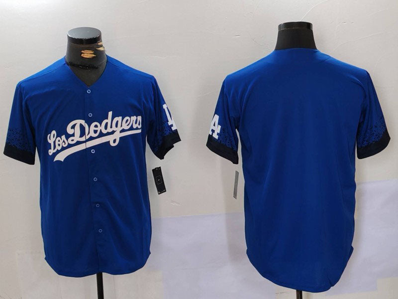 Los Angeles Dodgers Blank Blue City Connect Cool Base Stitched Baseball Jersey - Main View