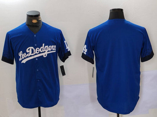 Los Angeles Dodgers Blank Blue City Connect Cool Base Stitched Baseball Jersey - Main View