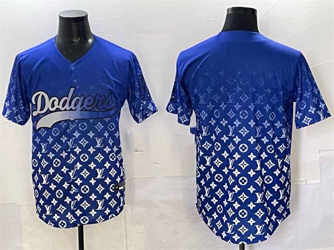 Los Angeles Dodgers Blank Blue Limited Stitched Baseball Jersey - Main View