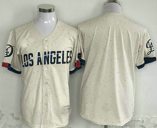 Los Angeles Dodgers Blank Cream 2024 City Connect Limited Stitched Baseball Jersey - Main View