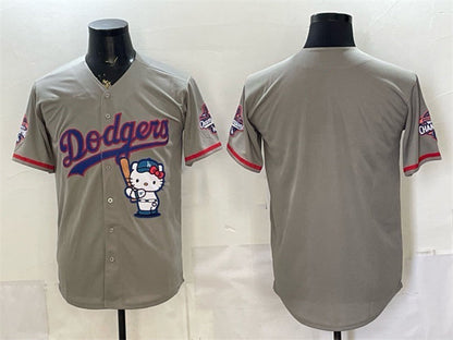 Los Angeles Dodgers Blank Grey Hello Kitty Night 2025 World Series Champions Patch Stitched Jersey - Main View