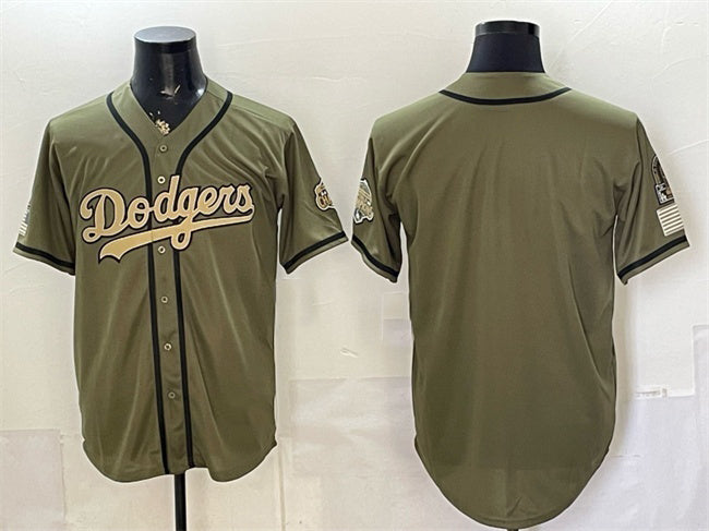 Los Angeles Dodgers Blank Olive 2026 Armed Forces Day Stitched Jersey 2 - Main View