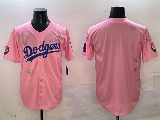 Los Angeles Dodgers Blank Pink 2025 Tokyo Series Limited Stitched Baseball Jersey - Main View