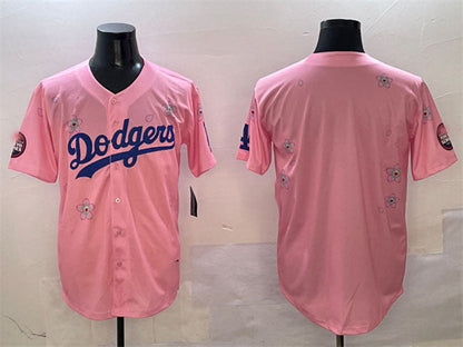 Los Angeles Dodgers Blank Pink 2025 Tokyo Series Limited Stitched Baseball Jersey - Main View