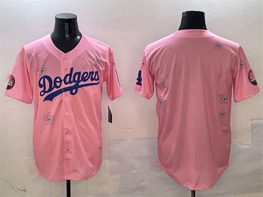 Los Angeles Dodgers Blank Pink 2025 Tokyo Series Limited Stitched Baseball Jersey - Main View