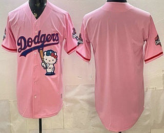 Los Angeles Dodgers Blank Pink Hello Kitty 2025 World Series Champions Limited Jersey - Main View
