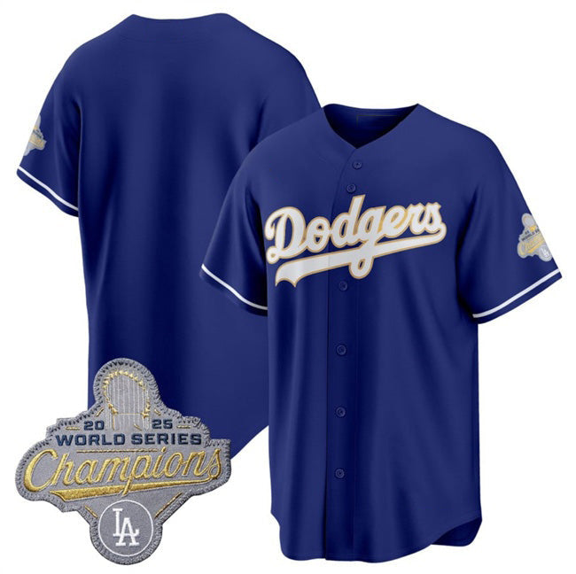 Los Angeles Dodgers Blank Royal 2026 Alternate Gold Collection Stadium Stitched Baseball Jersey - Main View