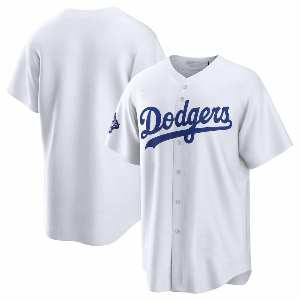 Los Angeles Dodgers Blank White 2025 World Series Champions Home Cool Base Stitched Baseball Jersey - Main View