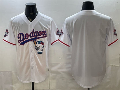Los Angeles Dodgers Blank White Hello Kitty Night 2025 World Series Champions Patch Stitched Jersey - Main View