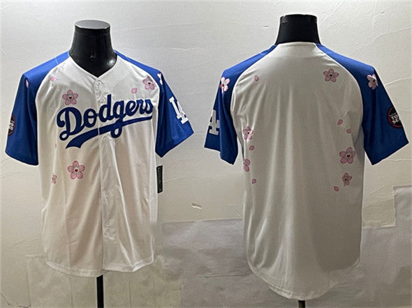 Los Angeles Dodgers Blank White Royal 2025 Tokyo Series Limited Stitched Baseball Jersey - Main View