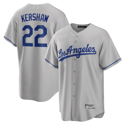 Baseball Jerseys  Los Angeles Dodgers #22 Clayton Kershaw Gray Road Replica Player Name Jersey - Main View