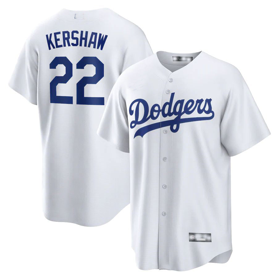 Baseball Jerseys Los Angeles Dodgers #22 Clayton Kershaw White Home Replica Player Name Jersey - Main View