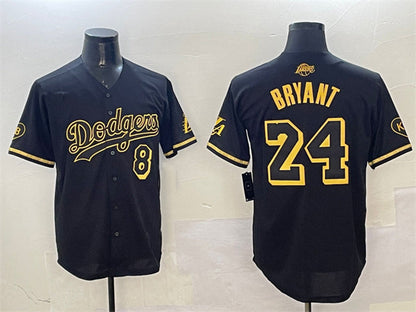 Los Angeles Dodgers Front #8 Back #24 Kobe Bryant Royal 2025 Tokyo Series Limited Stitched Baseball Jersey - Main View