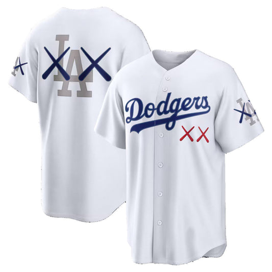 Los Angeles Dodgers KAWS White Stadium Baseball Jersey - Main View