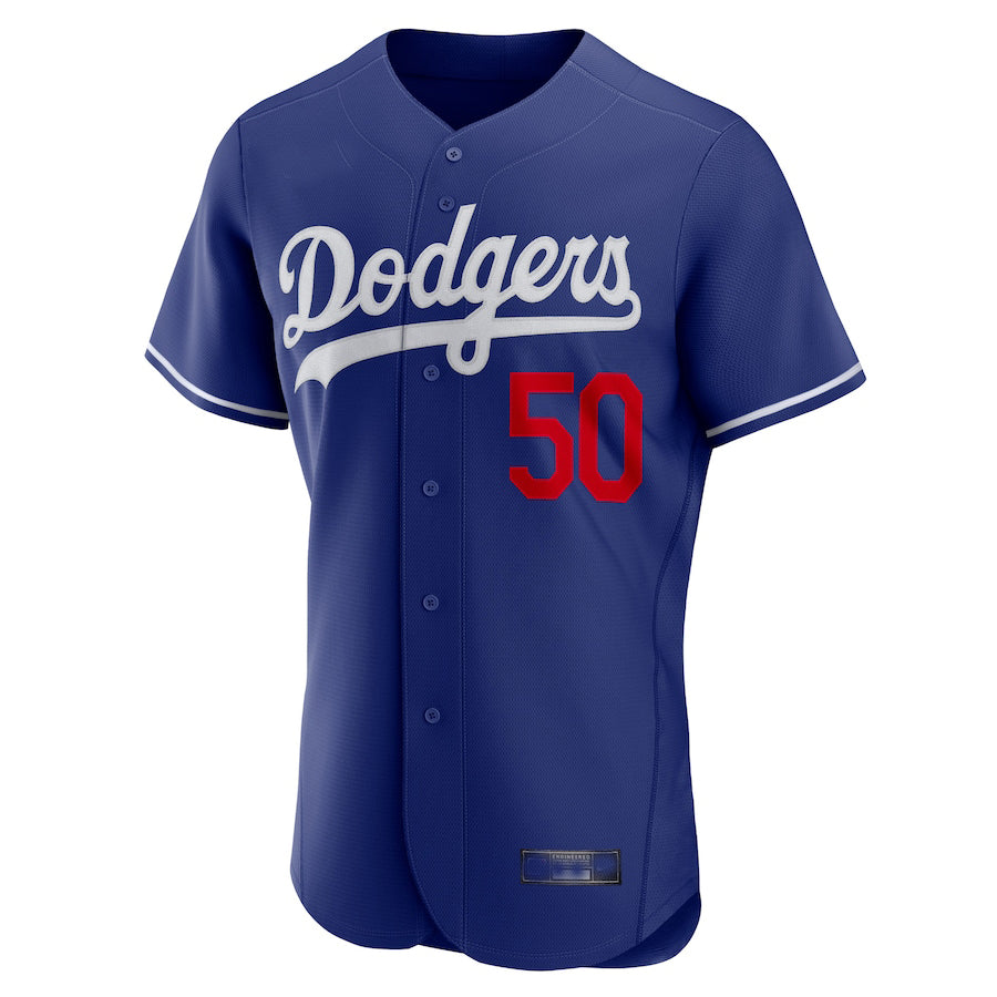 Los Angeles Dodgers # 50 Mookie Betts  Royal Alternate Authentic Player Jersey Baseball Jerseys - Main View