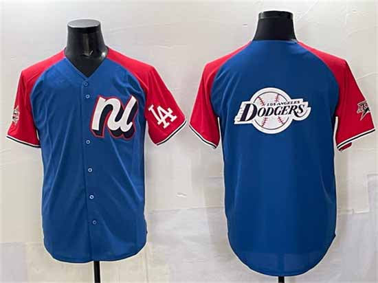 Los Angeles Dodgers National League Team Big Logo Blue Red Alternate 2025 All-Star Edition Limited Stitched Baseball Jersey - Main View