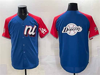 Los Angeles Dodgers National League Team Big Logo Blue Red Alternate 2025 All-Star Edition Limited Stitched Baseball Jersey - Main View
