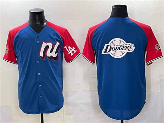 Los Angeles Dodgers National League Team Big Logo Blue Red Alternate 2025 All-Star Edition Limited Stitched Baseball Jersey - Main View