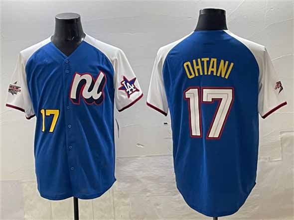 Los Angeles Dodgers National League #17 Shohei Ohtani Blue Alternate 2025 All-Star Edition Limited Stitched Baseball Jersey - Main View