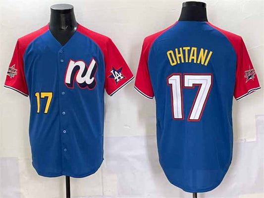 Los Angeles Dodgers National League #17 Shohei Ohtani Blue Red Alternate 2025 All-Star Edition Limited Stitched Baseball Jersey - Main View