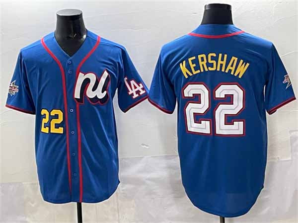 Los Angeles Dodgers National League #22 Clayton Kershaw Blue 2025 All-Star Edition Limited Stitched Baseball Jersey - Main View