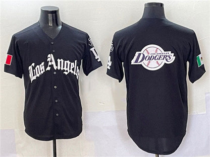 Los Angeles Dodgers Team Big Logo Black Mexico 2025 LA Gothic Style With Fernando Patch Vapor Premier Limited Stitched Baseball Jersey - Main View