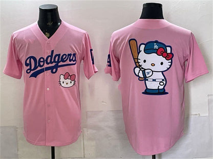 Los Angeles Dodgers Team Big Logo Pink 2025 Hello Kitty Vapor Limited Stitched Jersey - Main View