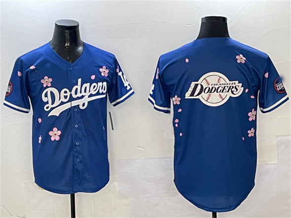 Los Angeles Dodgers Team Big Logo Royal 2025 Tokyo Series Limited Stitched Baseball Jersey - Main View