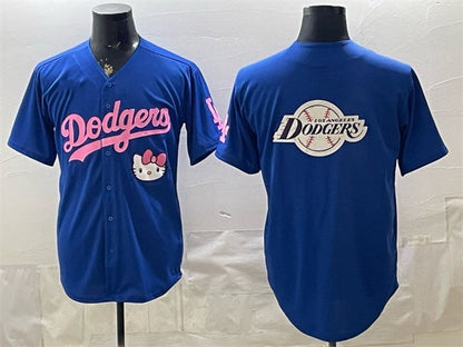 Los Angeles Dodgers Team Big Logo Royal Hello Kitty Night Stitched Jersey - Main View