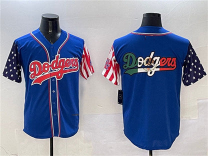 Los Angeles Dodgers Team Big Logo Royal Limited Stitched Baseball Jersey - Main View