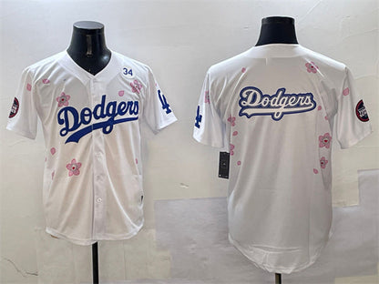 Los Angeles Dodgers Team Big Logo White 2025 Tokyo Series Limited Stitched Baseball Jersey - Main View