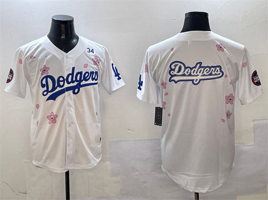 Los Angeles Dodgers Team Big Logo White 2025 Tokyo Series Limited Stitched Baseball Jersey - Main View