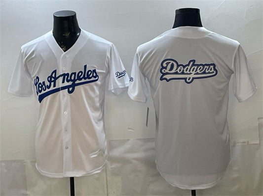Los Angeles Dodgers Team Big Logo White Alternate Stadium Stitched Baseball Jersey - Main View
