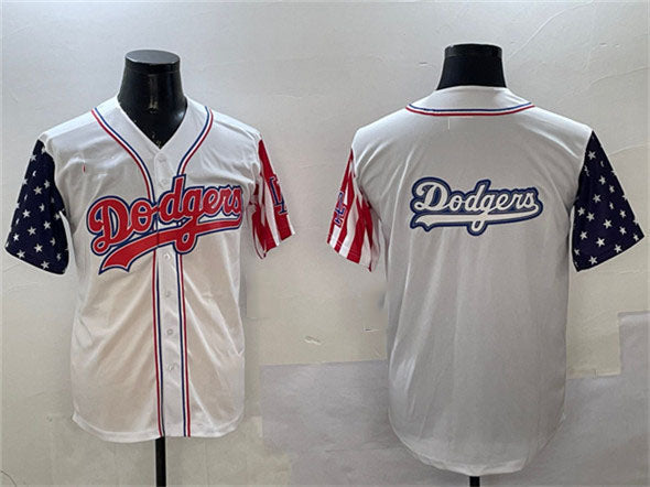 Los Angeles Dodgers Team Big Logo White Limited Stitched Baseball Jersey - Main View