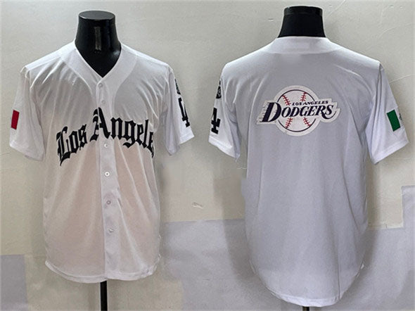 Los Angeles Dodgers Team Big Logo White Mexico 2025 LA Gothic Style With Fernando Patch Vapor Premier Limited Stitched Baseball Jersey - Main View