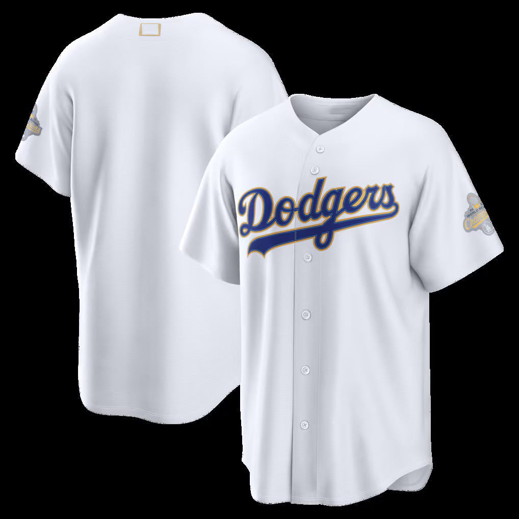 Los Angeles Dodgers White 2026 Gold Collection Stadium Stitched Baseball Jersey - Main View