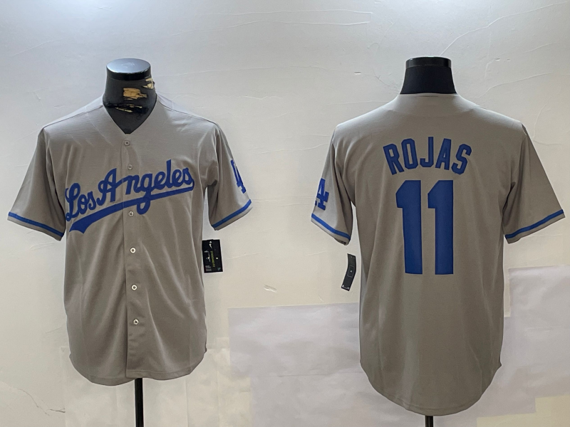 Los Angeles Dodgers #11 Miguel Rojas Grey With los Cool Base Stitched Baseball Jerseys - Main View