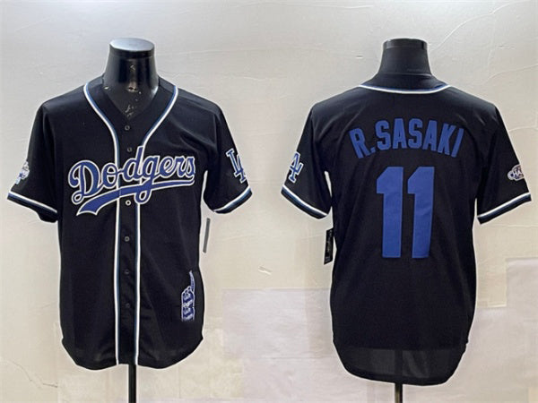 Los Angeles Dodgers #11 Roki Sasaki Black 2024 World Series Champions Limited Stitched Baseball Jersey - Main View