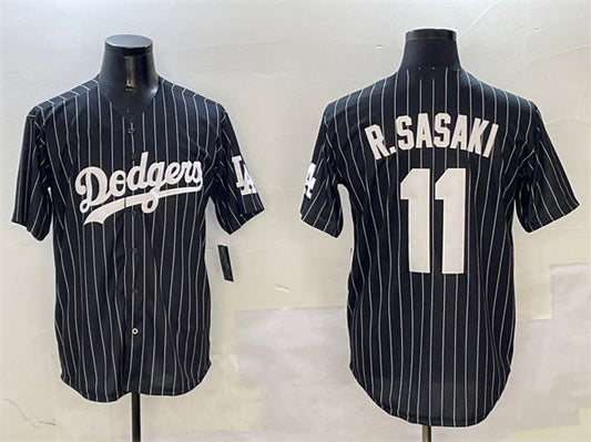 Los Angeles Dodgers #11 Roki Sasaki Black Cool Base Stitched Baseball Jersey - Main View