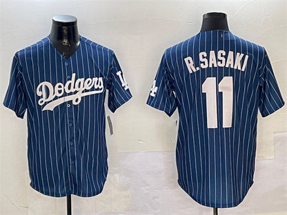 Los Angeles Dodgers #11 Roki Sasaki Navy Cool Base Stitched Baseball Jersey - Main View