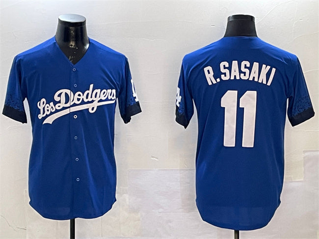 Los Angeles Dodgers #11 Roki Sasaki Royal City Connect Cool Base Stitched Baseball Jersey - Main View